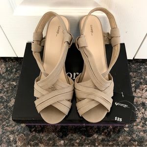 George Shoes Beige Open-Toe Heels/Sandals